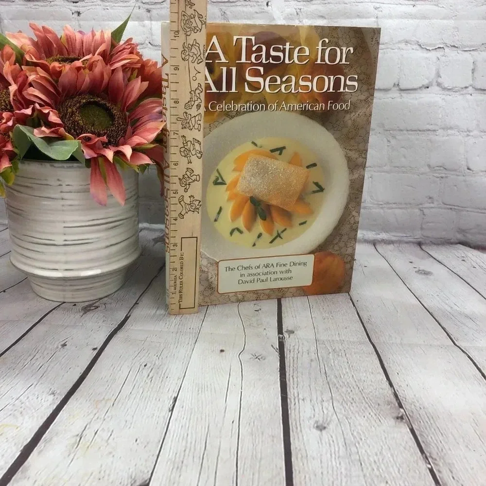 vintage cookbook a taste for all seasons 1990 autographed